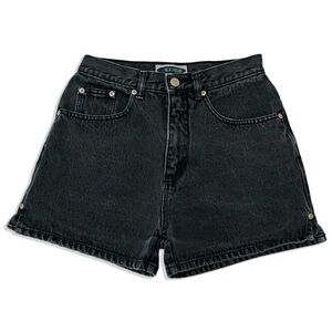 Vintage 90s Washed Black Mom Jean Shorts